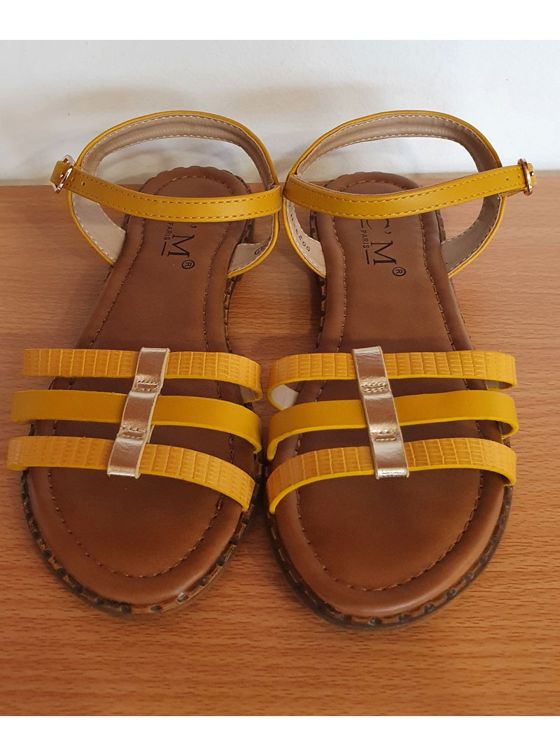 chaussure plate avec semelle en cuir Sandale